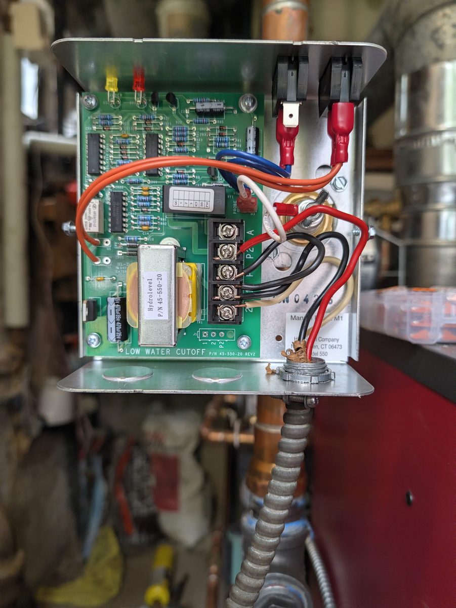 Boiler low-water cutoff control board